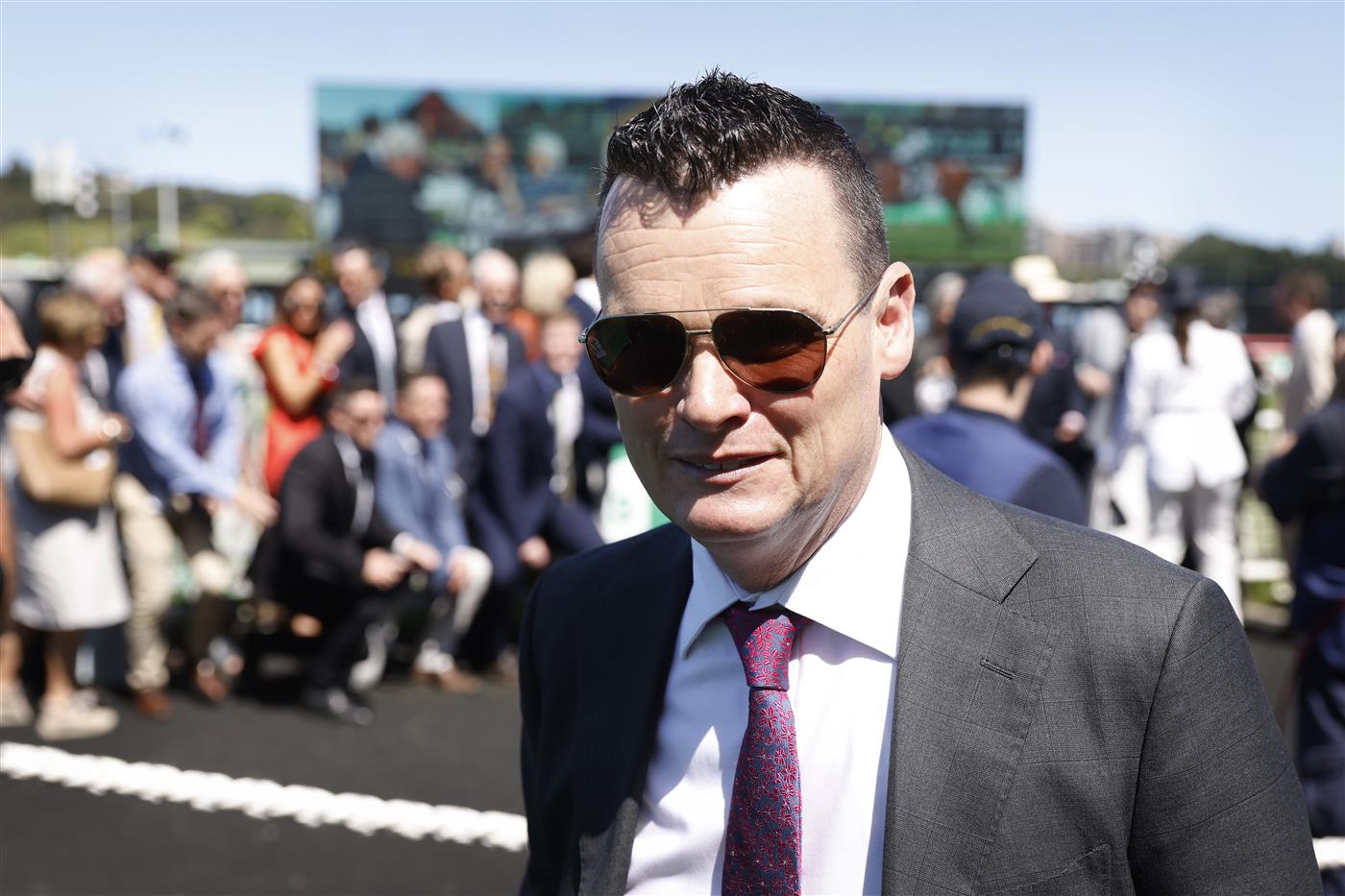 SYDNEY, AUSTRALIA - OCTOBER 15: Joe Pride looks on after winning race 4 the Star St Ledger Stakes with Stockman during Everest Day at Royal Randwick Racecourse on October 15, 2022 in Sydney, Australia. (Photo by Mark Evans/Getty Images)