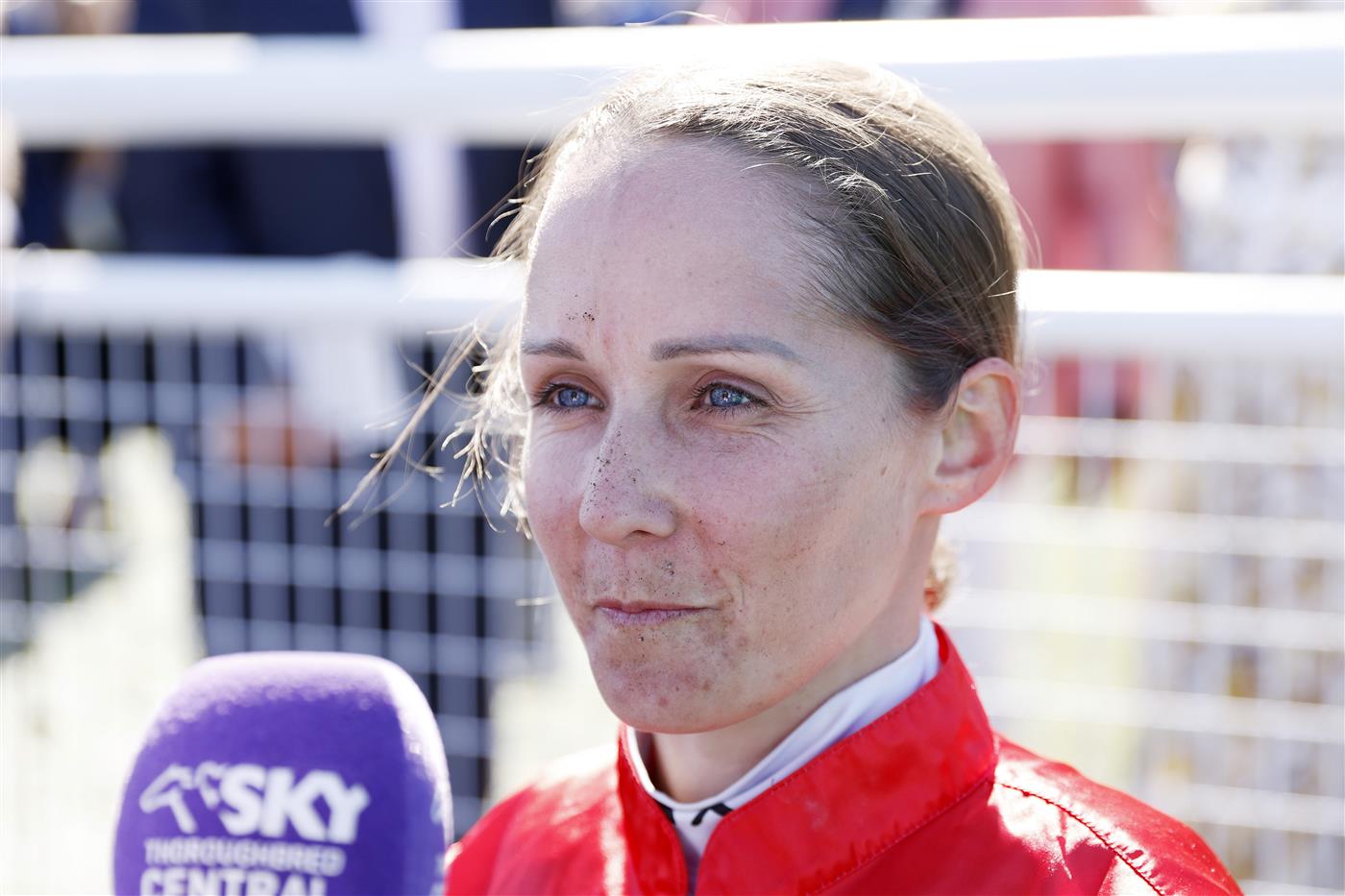 SYDNEY, AUSTRALIA - OCTOBER 15: Rachel King on Rocketing By returns to scale after winning race 6 the Fujitsu General Sydney Stakes during Everest Day at Royal Randwick Racecourse on October 15, 2022 in Sydney, Australia. (Photo by Mark Evans/Getty Images)