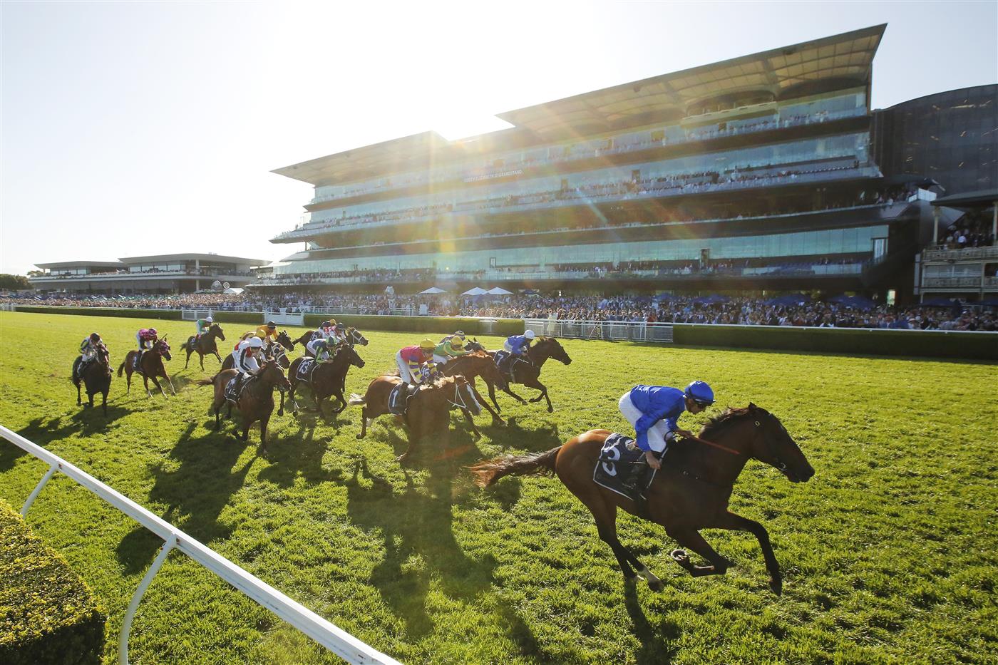 SYDNEY, AUSTRALIA - OCTOBER 15: Nash Rawiller on Vilana wins wins race 8 the Silver Eagle during Everest Day at Royal Randwick Racecourse on October 15, 2022 in Sydney, Australia. (Photo by Mark Evans/Getty Images)