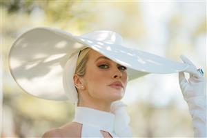 SYDNEY, AUSTRALIA - OCTOBER 15: Simone Holtznagel  poses during Sydney Racing at Royal Randwick Racecourse on October 15, 2022 in Sydney, Australia. (Photo by Hanna Lassen/Getty Images for ATC)
