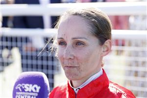 SYDNEY, AUSTRALIA - OCTOBER 15: Rachel King on Rocketing By returns to scale after winning race 6 the Fujitsu General Sydney Stakes during Everest Day at Royal Randwick Racecourse on October 15, 2022 in Sydney, Australia. (Photo by Mark Evans/Getty Images)