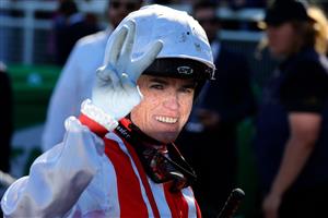 Jockey Craig Williams reacts after riding the wining horse Giga Kick during the Everest 2022 horse race at the Royal Randwick race course in Sydney on October 15, 2022. - XGTY-- IMAGE RESTRICTED TO EDITORIAL USE - STRICTLY NO COMMERCIAL USE -- (Photo by DAVID GRAY / AFP) / XGTY-- IMAGE RESTRICTED TO EDITORIAL USE - STRICTLY NO COMMERCIAL USE -- (Photo by DAVID GRAY/AFP via Getty Images)