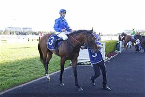 SYDNEY, AUSTRALIA - OCTOBER 15: Nash Rawiller on Vilana returns to scale after winning race 8 the Silver Eagle during Everest Day at Royal Randwick Racecourse on October 15, 2022 in Sydney, Australia. (Photo by Mark Evans/Getty Images)
