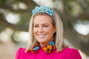 SYDNEY, AUSTRALIA - OCTOBER 15: Samantha Armytage poses during Sydney Racing at Royal Randwick Racecourse on October 15, 2022 in Sydney, Australia. (Photo by Hanna Lassen/Getty Images for ATC)