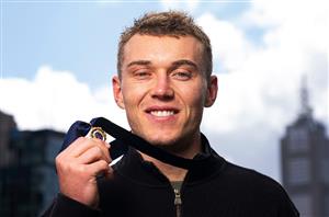 Patrick Cripps of the Carlton Blues poses after winning the Brownlow Medal