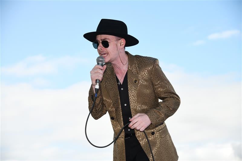 MELBOURNE, AUSTRALIA - OCTOBER 22: Robbie Dolan performs before Race 9, the Ladbrokes Cox Plate,  during Cox Plate Day at Moonee Valley Racecourse on October 22, 2022 in Melbourne, Australia. (Photo by Vince Caligiuri/Getty Images)