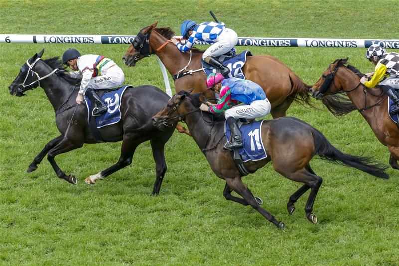 SYDNEY, AUSTRALIA - OCTOBER 22: Joshua Parr on Liberty Sun wins race 3 the Midway Handicap during Spring Champions Stakes Day at Royal Randwick Racecourse on October 22, 2022 in Sydney, Australia. (Photo by Jenny Evans/Getty Images)