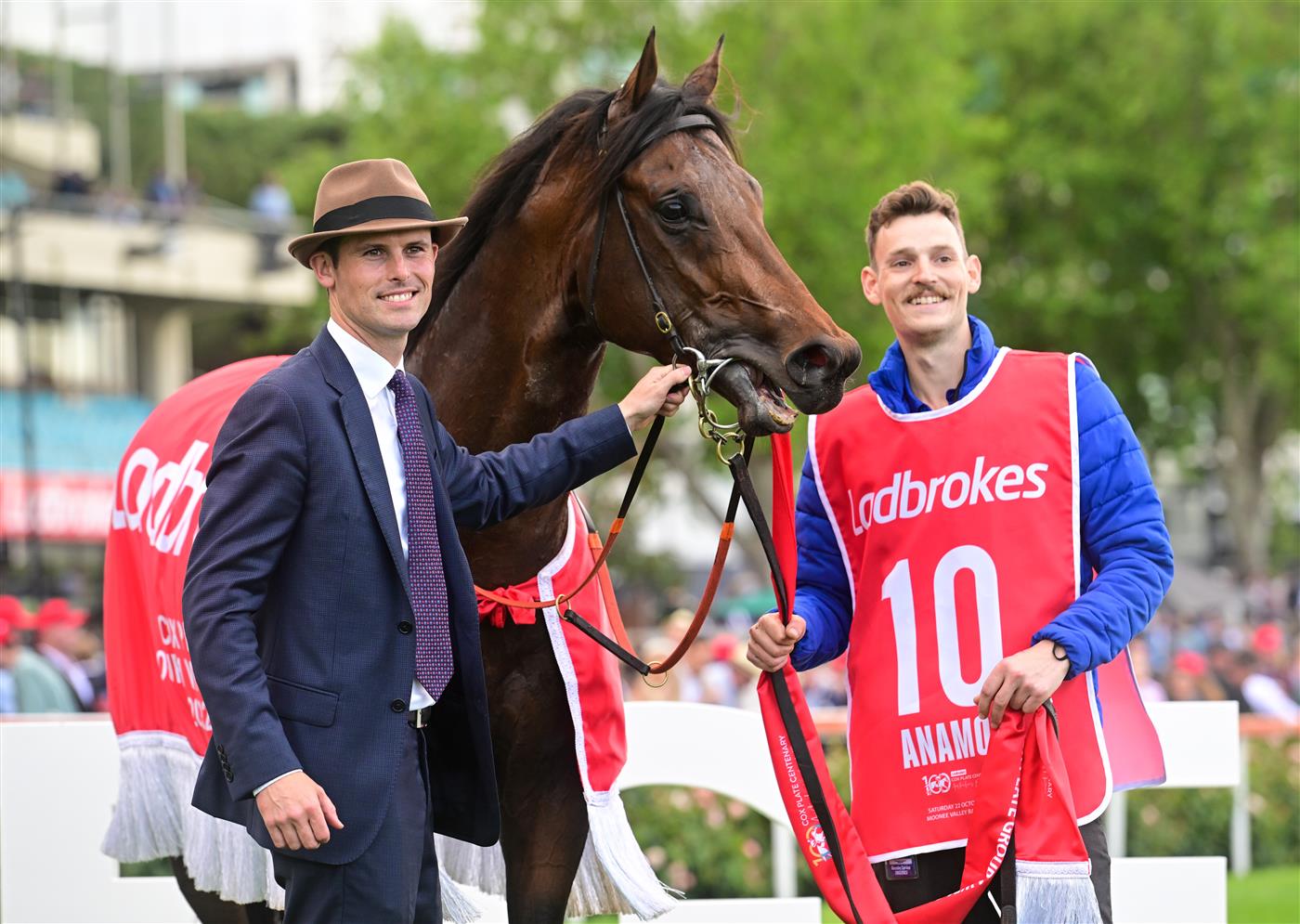 MELBOURNE, AUSTRALIA - OCTOBER 22: Trainer James Cummings poses after Anamoe won Race 9, the Ladbrokes Cox Plate,  during Cox Plate Day at Moonee Valley Racecourse on October 22, 2022 in Melbourne, Australia. (Photo by Vince Caligiuri/Getty Images)