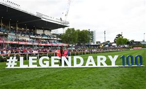 MELBOURNE, AUSTRALIA - OCTOBER 22: Anamoe after winning Race 9, the Ladbrokes Cox Plate, during Cox Plate Day at Moonee Valley Racecourse on October 22, 2022 in Melbourne, Australia. (Photo by Vince Caligiuri/Getty Images)