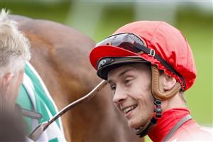 SYDNEY, AUSTRALIA - OCTOBER 22: Dylan Gibbons looks on after winning race 2 the Tab Highway Handicap  on Socrates during Spring Champions Stakes Day at Royal Randwick Racecourse on October 22, 2022 in Sydney, Australia. (Photo by Jenny Evans/Getty Images)