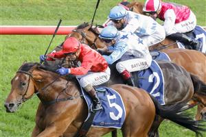 SYDNEY, AUSTRALIA - OCTOBER 22: Kerrin McEvoy on Promise Of Success wins race 9 The Invitation during Spring Champions Stakes Day at Royal Randwick Racecourse on October 22, 2022 in Sydney, Australia. (Photo by Jenny Evans/Getty Images)