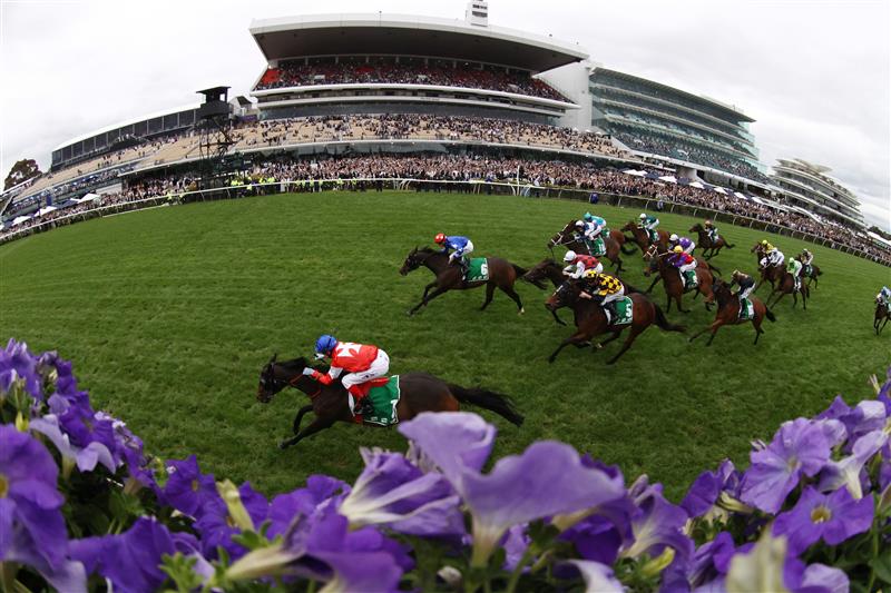 MELBOURNE, AUSTRALIA - OCTOBER 29: Craig WIlliams rides #1 Icebath to win race eight the TAB Empire Rose Stakes during 2022 Penfolds Victoria Derby Day at Flemington Racecourse on October 29, 2022 in Melbourne, Australia. (Photo by Robert Cianflone/Getty Images)