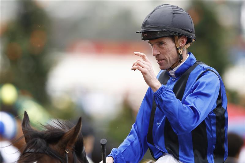 MELBOURNE, AUSTRALIA - OCTOBER 29: John Allen rides #2 Ashfoora after winning race nine the Furphy Sprint during 2022 Penfolds Victoria Derby Day at Flemington Racecourse on October 29, 2022 in Melbourne, Australia. (Photo by Daniel Pockett/Getty Images)