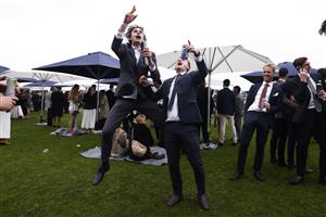 MELBOURNE, AUSTRALIA - OCTOBER 29: Racegoers are seen during 2022 Penfolds Victoria Derby Day at Flemington Racecourse on October 29, 2022 in Melbourne, Australia. (Photo by Daniel Pockett/Getty Images)