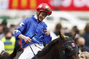 MELBOURNE, AUSTRALIA - OCTOBER 29: James McDonald rides Old Flame after winning race 5 the TAB Linlithgow Stakes during 2022 Penfolds Victoria Derby Day at Flemington Racecourse on October 29, 2022 in Melbourne, Australia. (Photo by Daniel Pockett/Getty Images)