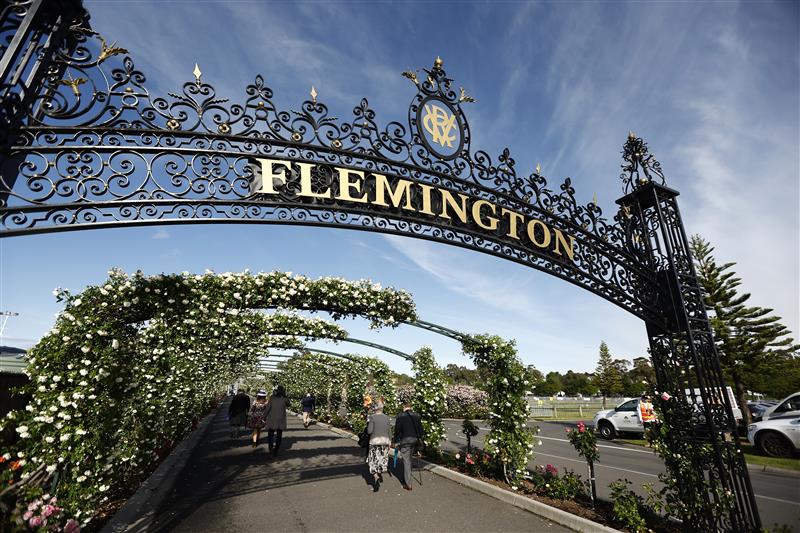 MELBOURNE, AUSTRALIA - NOVEMBER 01: A general view before 2022 Melbourne Cup Day at Flemington Racecourse on November 01, 2022 in Melbourne, Australia. (Photo by Darrian Traynor/Getty Images)