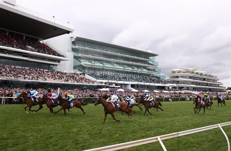 MELBOURNE, AUSTRALIA - NOVEMBER 01: Tommy Berry rides #5 Bartholomeu Dias to win race six the Furphy Plate during 2022 Lexus Melbourne Cup Day at Flemington Racecourse on November 01, 2022 in Melbourne, Australia. (Photo by Robert Cianflone/Getty Images)