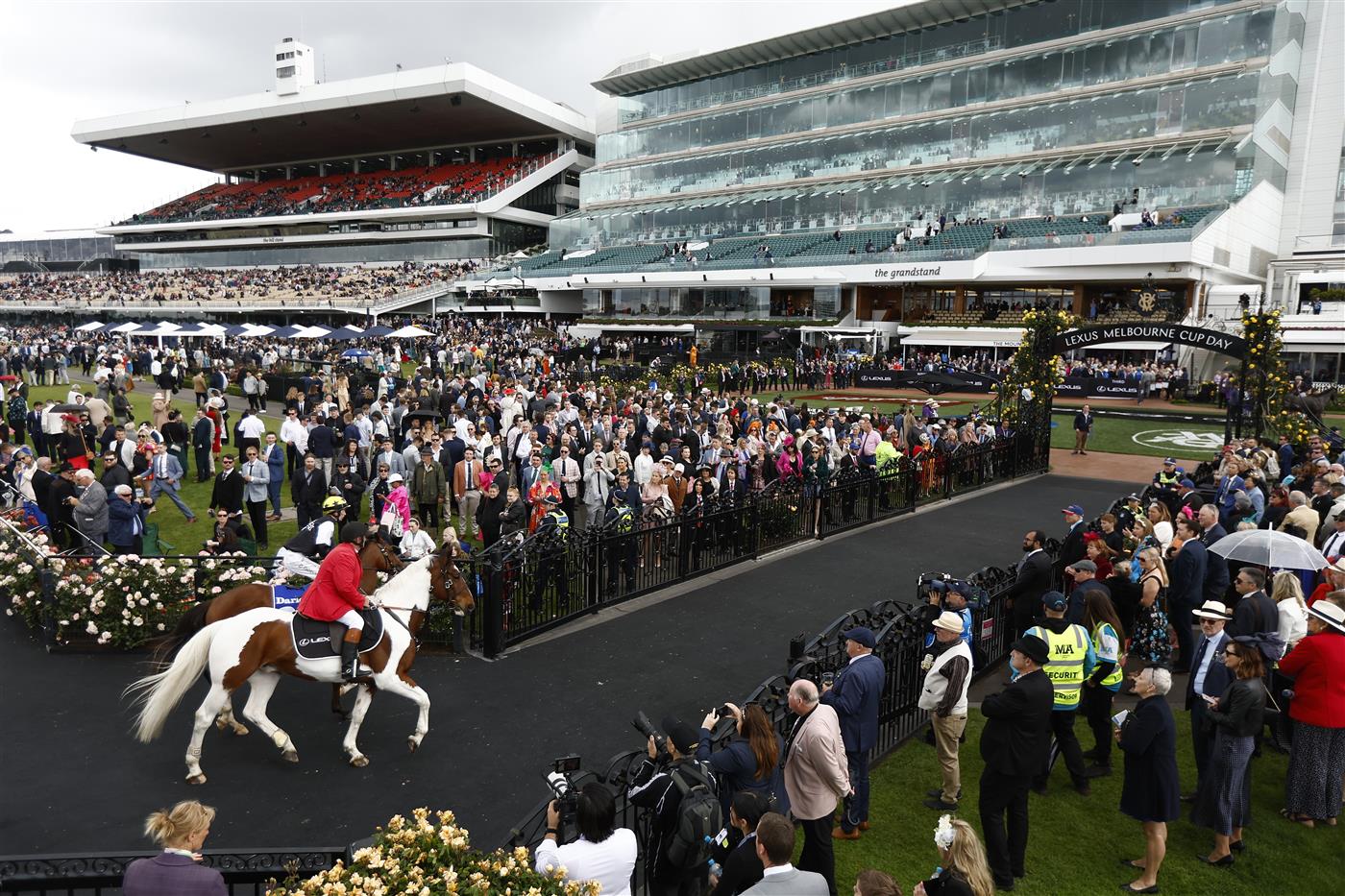 MELBOURNE, AUSTRALIA - NOVEMBER 01: Damien Thorton returns to scale on Krakarib after winning race 1 the Darley Maribyrnong Plate during 2022 Melbourne Cup Day at Flemington Racecourse on November 01, 2022 in Melbourne, Australia. (Photo by Darrian Traynor/Getty Images)
