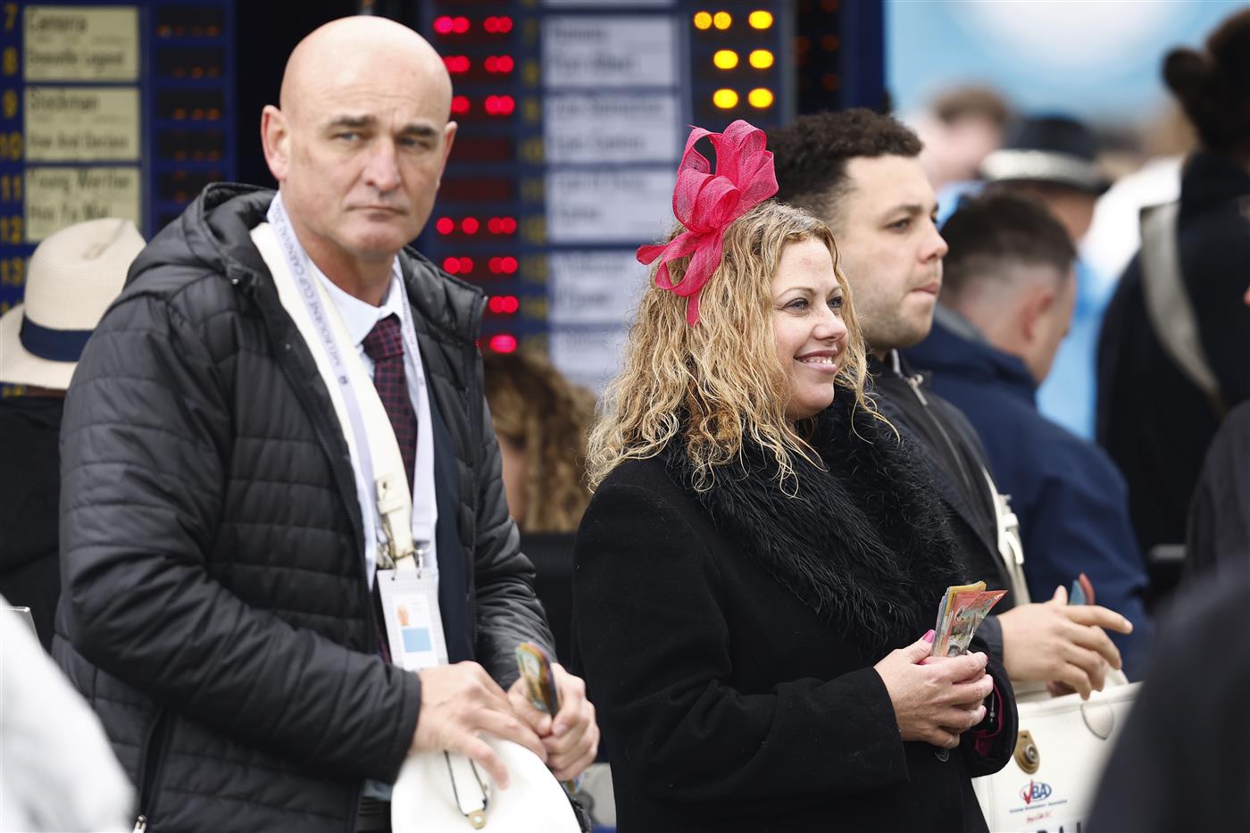 MELBOURNE, AUSTRALIA - NOVEMBER 01: Book makers take bets during 2022 Melbourne Cup Day at Flemington Racecourse on November 01, 2022 in Melbourne, Australia. (Photo by Darrian Traynor/Getty Images)