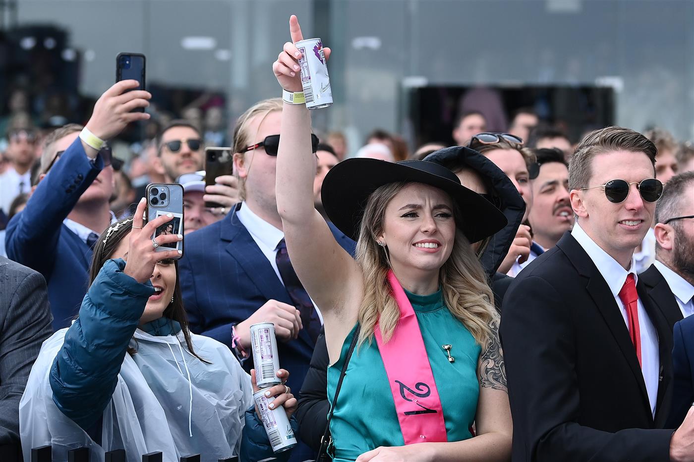 MELBOURNE, AUSTRALIA - NOVEMBER 01: Fans watch on during 2022 Lexus Melbourne Cup Day at Flemington Racecourse on November 01, 2022 in Melbourne, Australia. (Photo by Quinn Rooney/Getty Images)