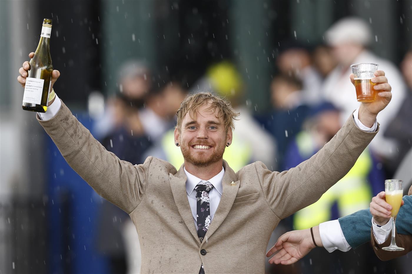 MELBOURNE, AUSTRALIA - NOVEMBER 01: A race fan is seen during 2022 Melbourne Cup Day at Flemington Racecourse on November 01, 2022 in Melbourne, Australia. (Photo by Darrian Traynor/Getty Images)