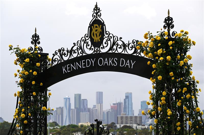 MELBOURNE, AUSTRALIA - NOVEMBER 03: General view during 2022 Kennedy Oaks Day at Flemington Racecourse on November 03, 2022 in Melbourne, Australia. (Photo by Vince Caligiuri/Getty Images)