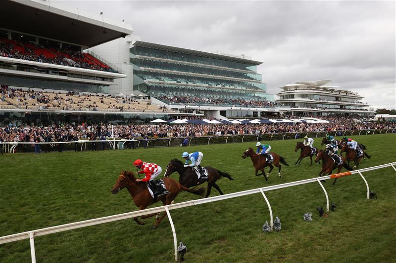 MELBOURNE, AUSTRALIA - NOVEMBER 03: Tommy Berry riding #1 She's Extreme to win Race 8, the Kennedy Oaks, during 2022 Kennedy Oaks Day at Flemington Racecourse on November 03, 2022 in Melbourne, Australia. (Getty)