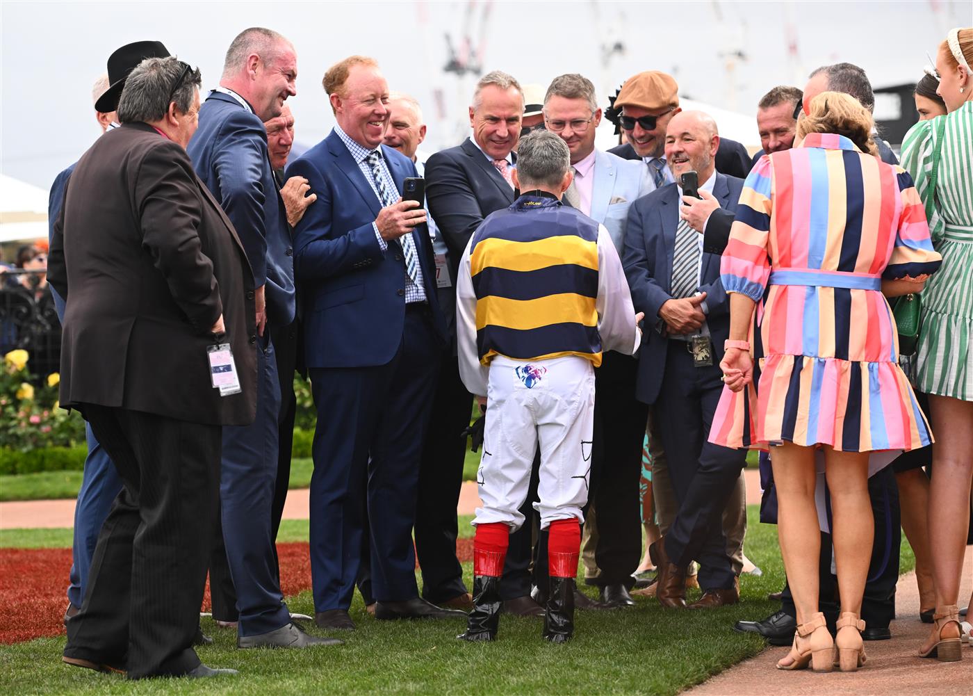 MELBOURNE, AUSTRALIA - NOVEMBER 03: Dean Yendall after riding Toregene to win Race 7, the Melbourne Cup Carnival Country Final,  during 2022 Kennedy Oaks Day at Flemington Racecourse on November 03, 2022 in Melbourne, Australia. (Photo by Vince Caligiuri/Getty Images)