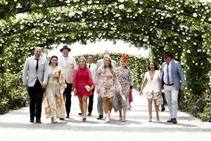 MELBOURNE, AUSTRALIA - NOVEMBER 03: Race fans arrive before 2022 Kennedy Oaks Day at Flemington Racecourse on November 03, 2022 in Melbourne, Australia. (Photo by Darrian Traynor/Getty Images)