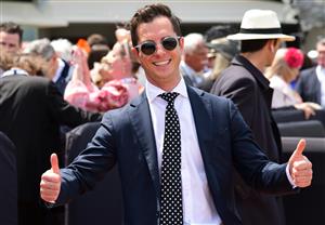 MELBOURNE, AUSTRALIA - NOVEMBER 03: Trainer Michael Kent Jnr reacts after Charm Stone won Race 2, the Darley Ottawa Stakes during 2022 Kennedy Oaks Day at Flemington Racecourse on November 03, 2022 in Melbourne, Australia. (Photo by Vince Caligiuri/Getty Images)