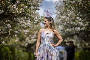 MELBOURNE, AUSTRALIA - NOVEMBER 03: Jockey Michelle Pane poses during 2022 Oaks Day at Flemington Racecourse on November 03, 2022 in Melbourne, Australia. (Photo by Wayne Taylor/Getty Images for VRC)