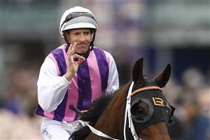 MELBOURNE, AUSTRALIA - NOVEMBER 03: Hugh Bowman rides Razeta after winning race 4 the Off The Track Desirable Stakes during 2022 Kennedy Oaks Day at Flemington Racecourse on November 03, 2022 in Melbourne, Australia. (Photo by Daniel Pockett/Getty Images)