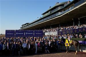 LEXINGTON, KENTUCKY - NOVEMBER 04: Jockey Irad Ortiz Jr. celebrates in the winner