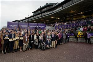 LEXINGTON, KENTUCKY - NOVEMBER 05: Jockey Flavien Prat celebrates in the winner