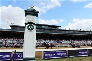 LEXINGTON, KENTUCKY - NOVEMBER 05: Jockey Irad Ortiz Jr. rides Goodnight Olive to win the Breeders