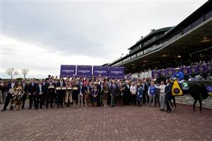 LEXINGTON, KENTUCKY - NOVEMBER 05: Jockey James Doyle celebrates in the winner
