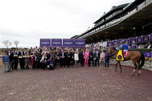 LEXINGTON, KENTUCKY - NOVEMBER 05: Jockey John Velazquez celebrates in the winner