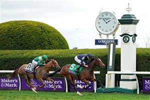 LEXINGTON, KENTUCKY - NOVEMBER 05: Jockey Ryan Moore rides Tuesday to win the Maker