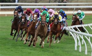 LEXINGTON, KENTUCKY - NOVEMBER 05: The field races around turn four during the Maker