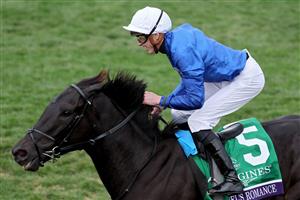 LEXINGTON, KENTUCKY - NOVEMBER 05: Jockey William Buick rides Modern Games to win the FanDuel Breeders