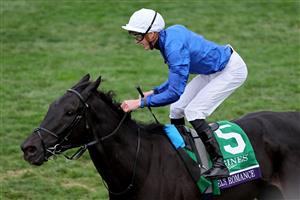 LEXINGTON, KENTUCKY - NOVEMBER 05: Jockey William Buick rides Modern Games to win the FanDuel Breeders