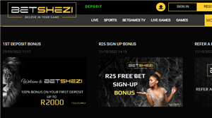Betshezi Promo Code - Use NEWBONUS to get a R25 no deposit bet