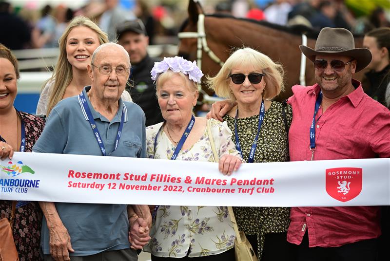 CRANBOURNE, AUSTRALIA - NOVEMBER 12: Udyta Clarke is seen after Megamea won Race 5, the Rosemont Stud F&m Pendant, during Melbourne Racing on Cranbourne Cup Day at Cranbourne Racecourse on November 12, 2022 in Cranbourne, Australia. (Photo by Vince Caligiuri/Getty Images)
