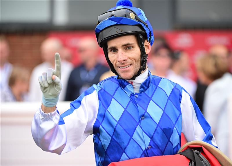 CRANBOURNE, AUSTRALIA - NOVEMBER 12: Jamie Mott after riding Megamea to win Race 5, the Rosemont Stud F&m Pendant, during Melbourne Racing on Cranbourne Cup Day at Cranbourne Racecourse on November 12, 2022 in Cranbourne, Australia. (Photo by Vince Caligiuri/Getty Images)