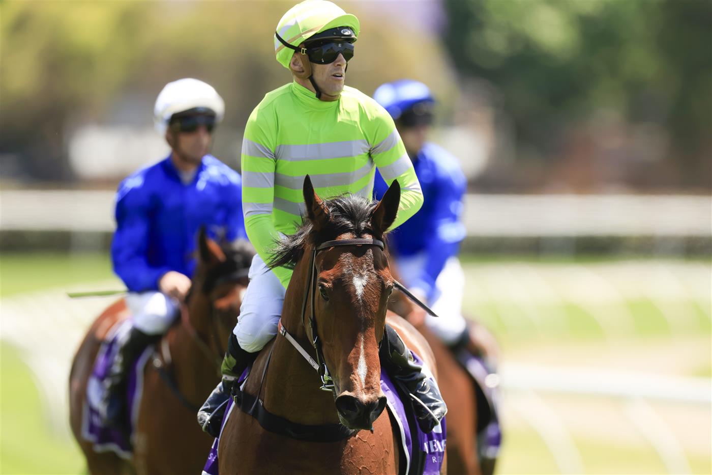 NEWCASTLE, AUSTRALIA - NOVEMBER 12: Jay Ford on Fire Lane returns to scale after winning race 1 the Nzb Airfreight Max Lees Classic during Racing at Newcastle Racecourse on November 12, 2022 in Newcastle, Australia. (Photo by Mark Evans/Getty Images)