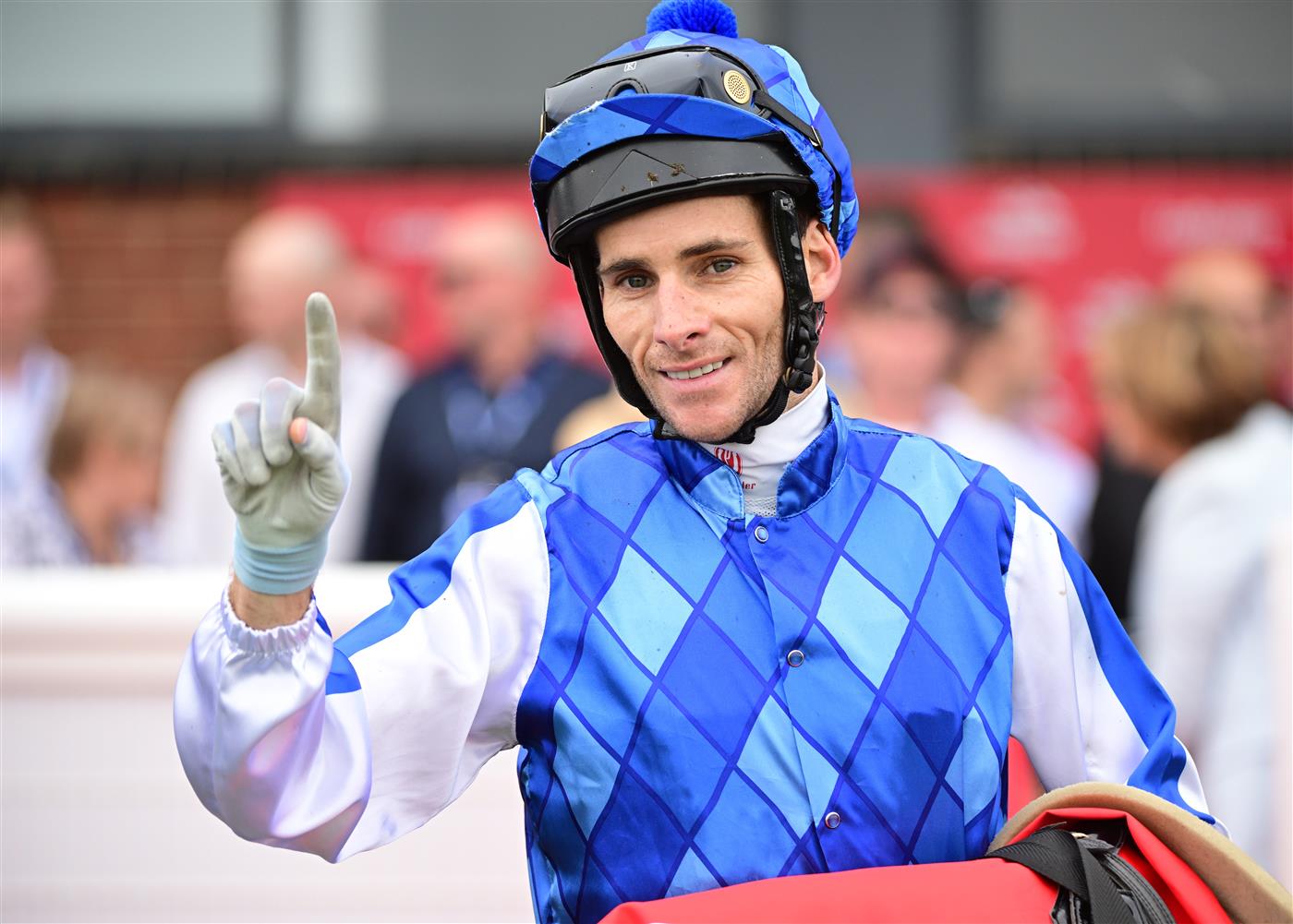 CRANBOURNE, AUSTRALIA - NOVEMBER 12: Jamie Mott after riding Megamea to win Race 5, the Rosemont Stud F&m Pendant, during Melbourne Racing on Cranbourne Cup Day at Cranbourne Racecourse on November 12, 2022 in Cranbourne, Australia. (Photo by Vince Caligiuri/Getty Images)