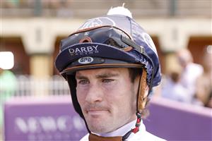 NEWCASTLE, AUSTRALIA - NOVEMBER 12: Tyler Schiller looks on after winning race 4 the Nzb Insurance The Beauford on King Frankel during Racing at Newcastle Racecourse on November 12, 2022 in Newcastle, Australia. (Photo by Mark Evans/Getty Images)