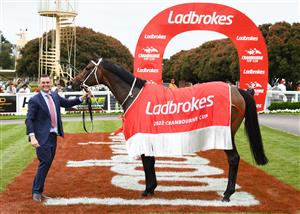 CRANBOURNE, AUSTRALIA - NOVEMBER 12: Uncle Bryn after winning Race 7, the Ladbrokes Cranbourne Cup, during Melbourne Racing on Cranbourne Cup Day at Cranbourne Racecourse on November 12, 2022 in Cranbourne, Australia. (Photo by Vince Caligiuri/Getty Images)