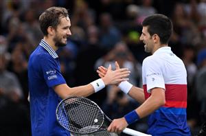 Novak Djokovic Daniil Medvedev hands