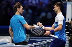 Novak Djokovic Casper Ruud hands